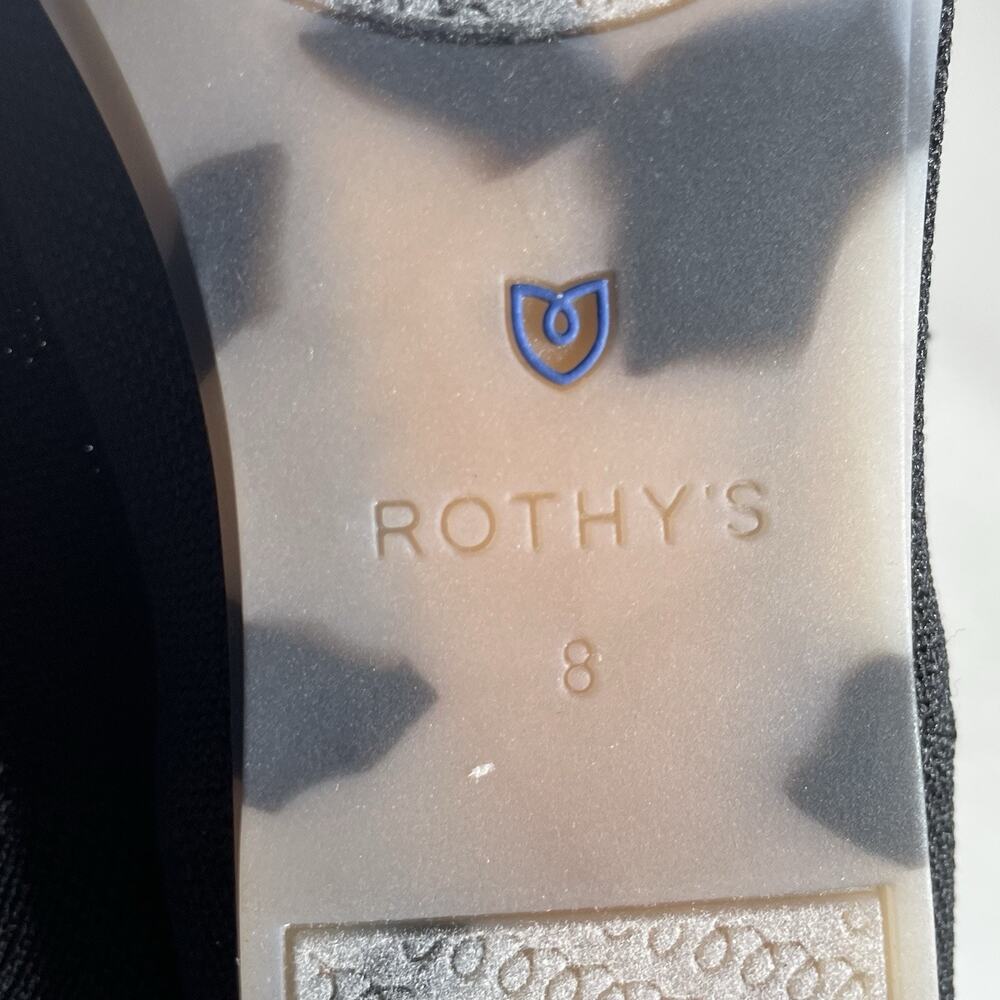 Rothy's Black Knit Mary Jane Flats with Blue Trim - Picture 9 of 9